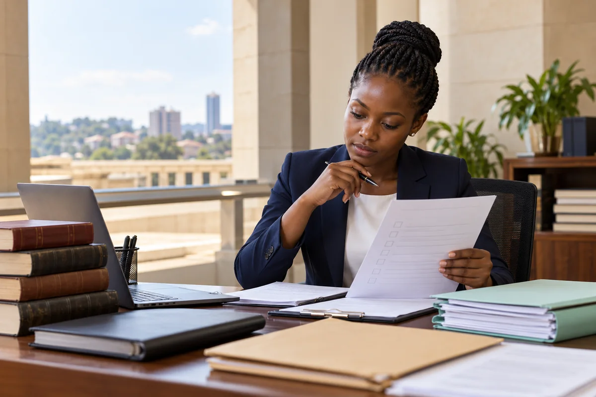 Ugandan legal professional preparing a single PDF job application